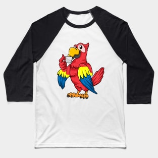 Parrot with cup of coffee Baseball T-Shirt